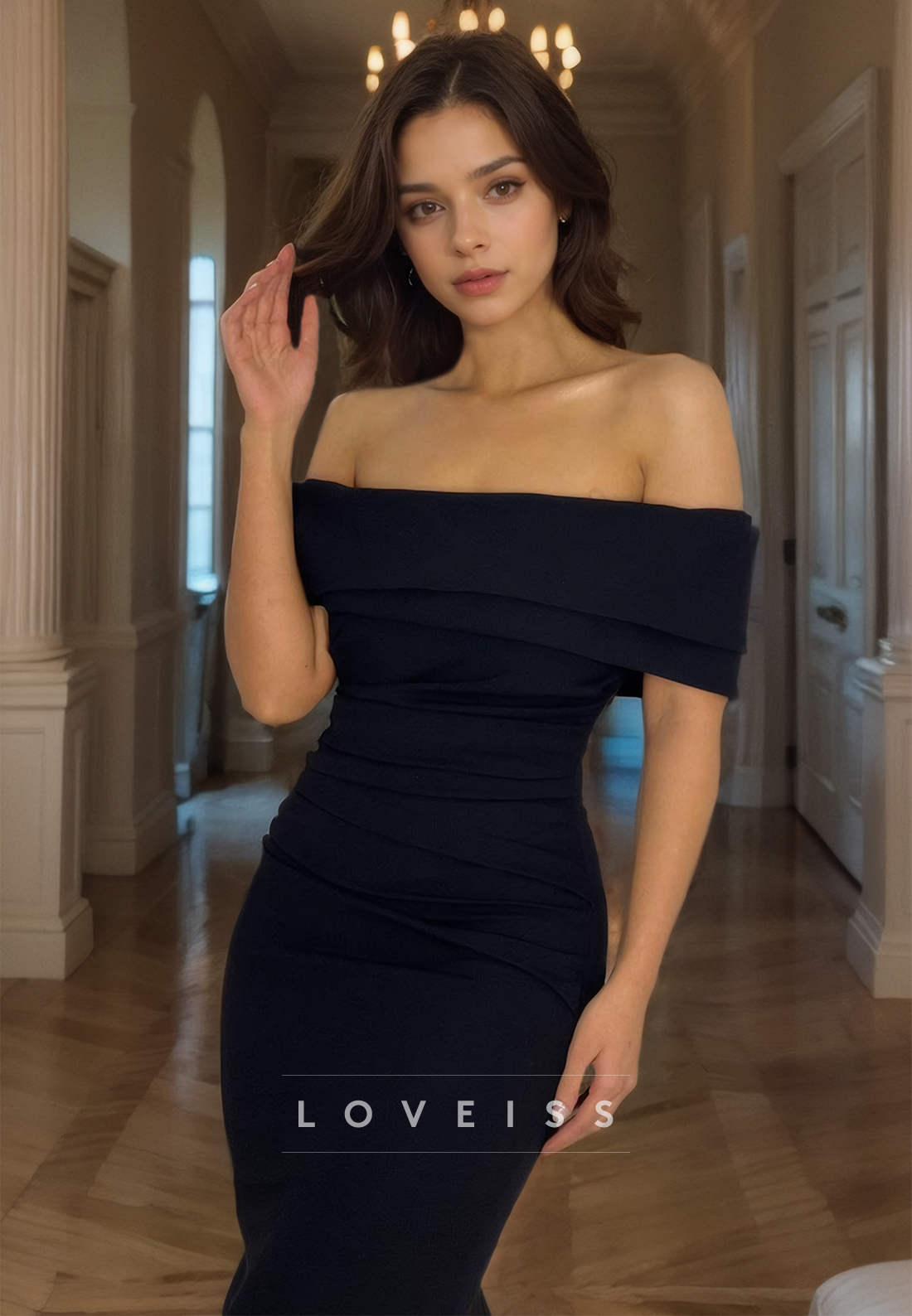 Off-Shoulder Sleeveless Sleek Mermaid Bodycon Formal Dress