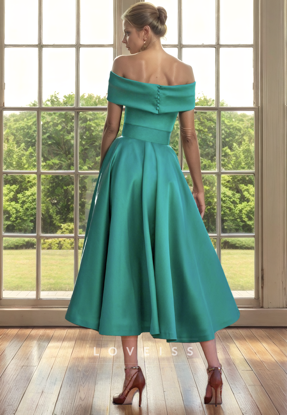 Off-Shoulder Strapless Pleated Sleek Satin A-Line Mother of Bride Dress Cocktail Dress