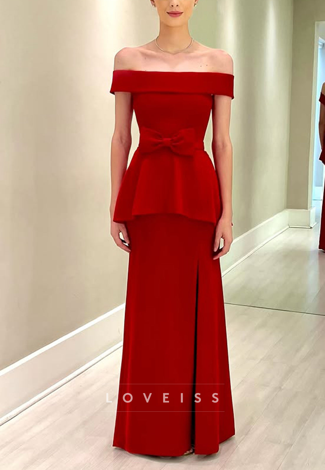 Off-Shoulder Strapless Sheath Sleek Formal Dress