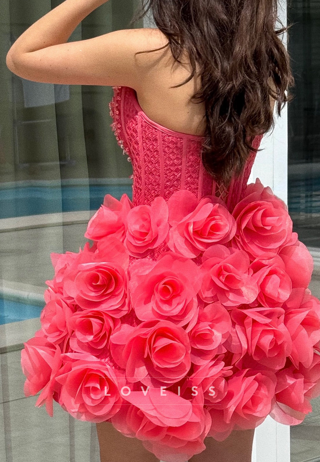 Off-Shoulder Appliques Floral A-Line Short Party Homecoming Dress
