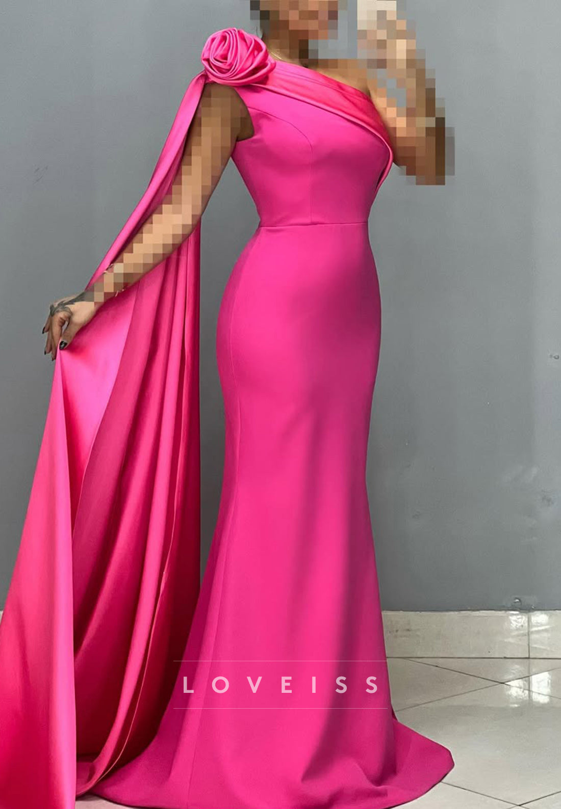 One Shoulder Sleeveless Sleek Mermaid Formal Dress