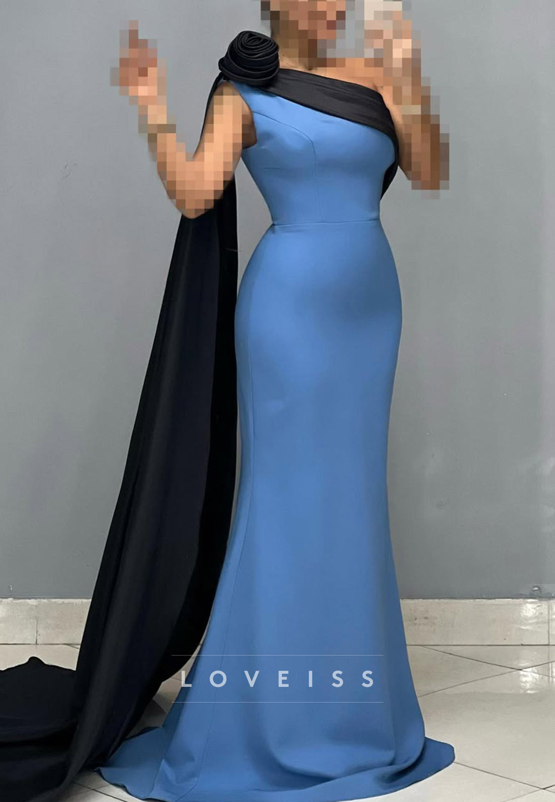 One Shoulder Sleeveless Sleek Mermaid Formal Dress