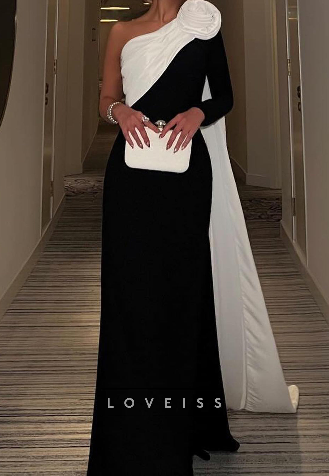 One Shoulder Sleeveless Sleek Sheath Evening Dress