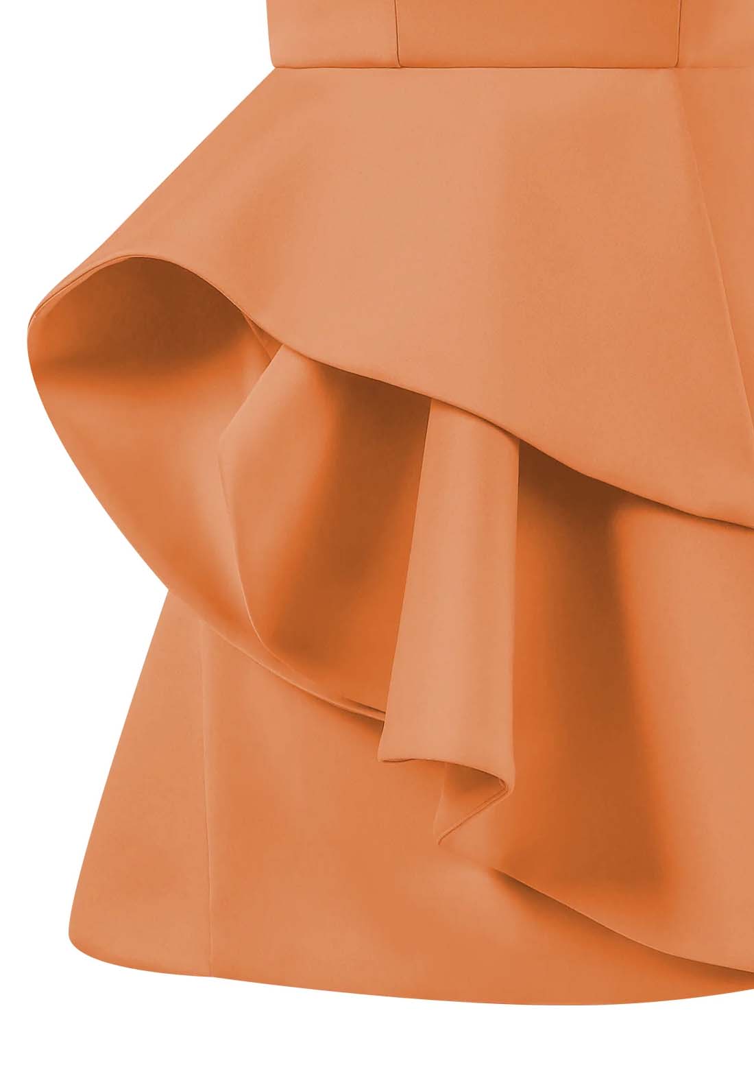 Orange Ruched Sleeveless A-Line Mini Dress