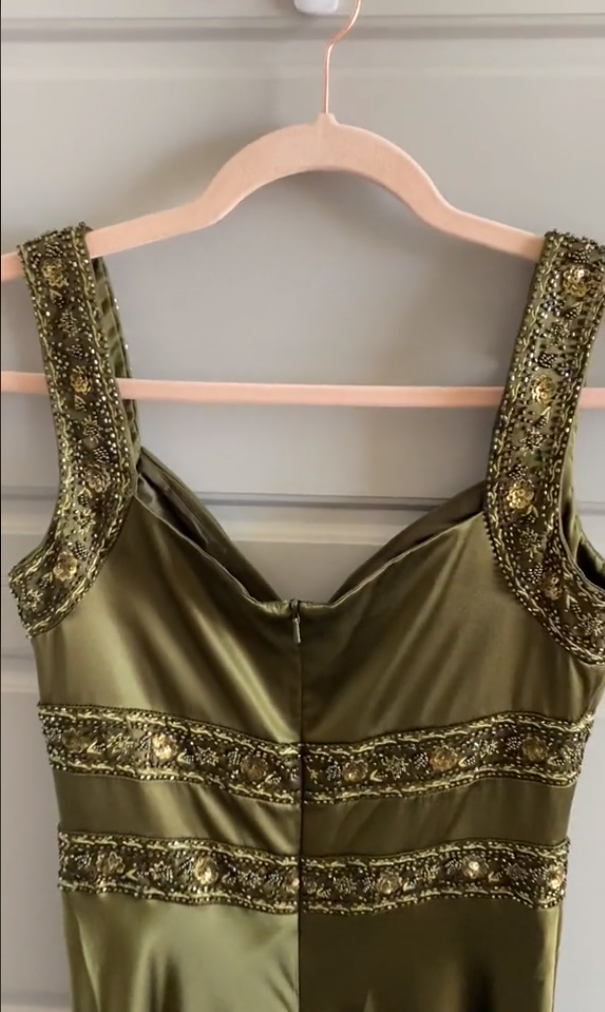 Elegant Sheath Olive Green Prom Dresses Long Formal Dress