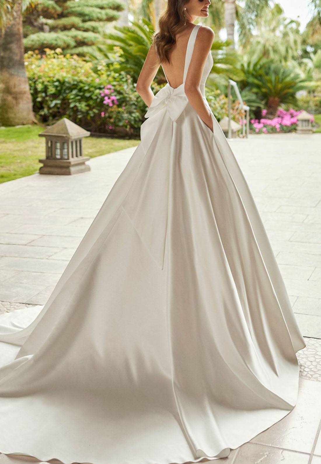 Square Sleeveless Pleated A-Line Wedding Dress