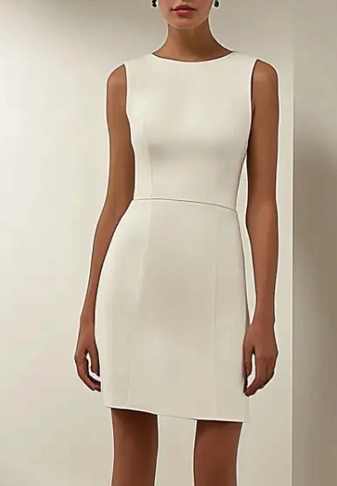 Party Work White Dress Sleeveless Asymmetrical Mini Dress