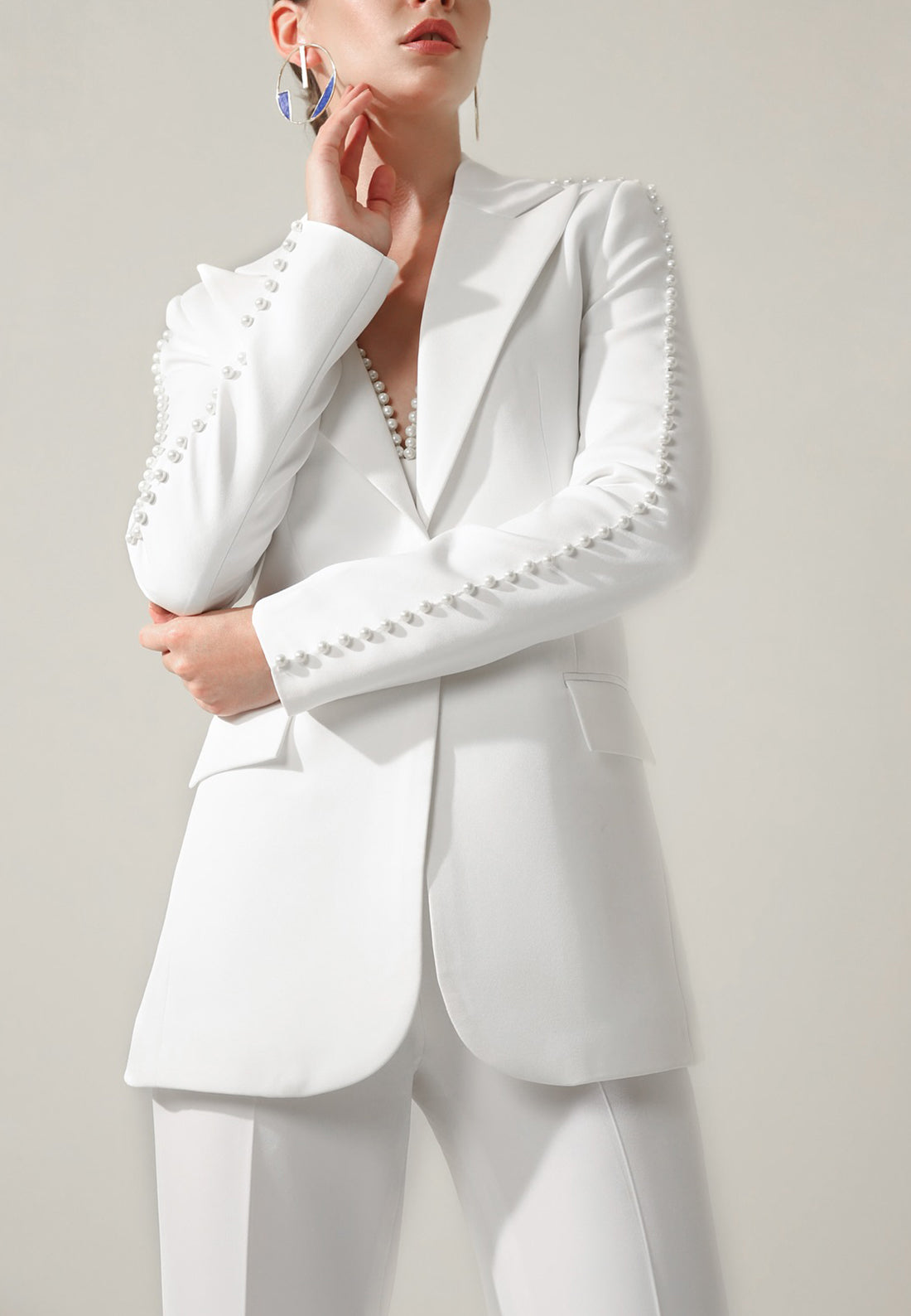 Pearl Blazer Two Piece Long Sleeves Pansuits