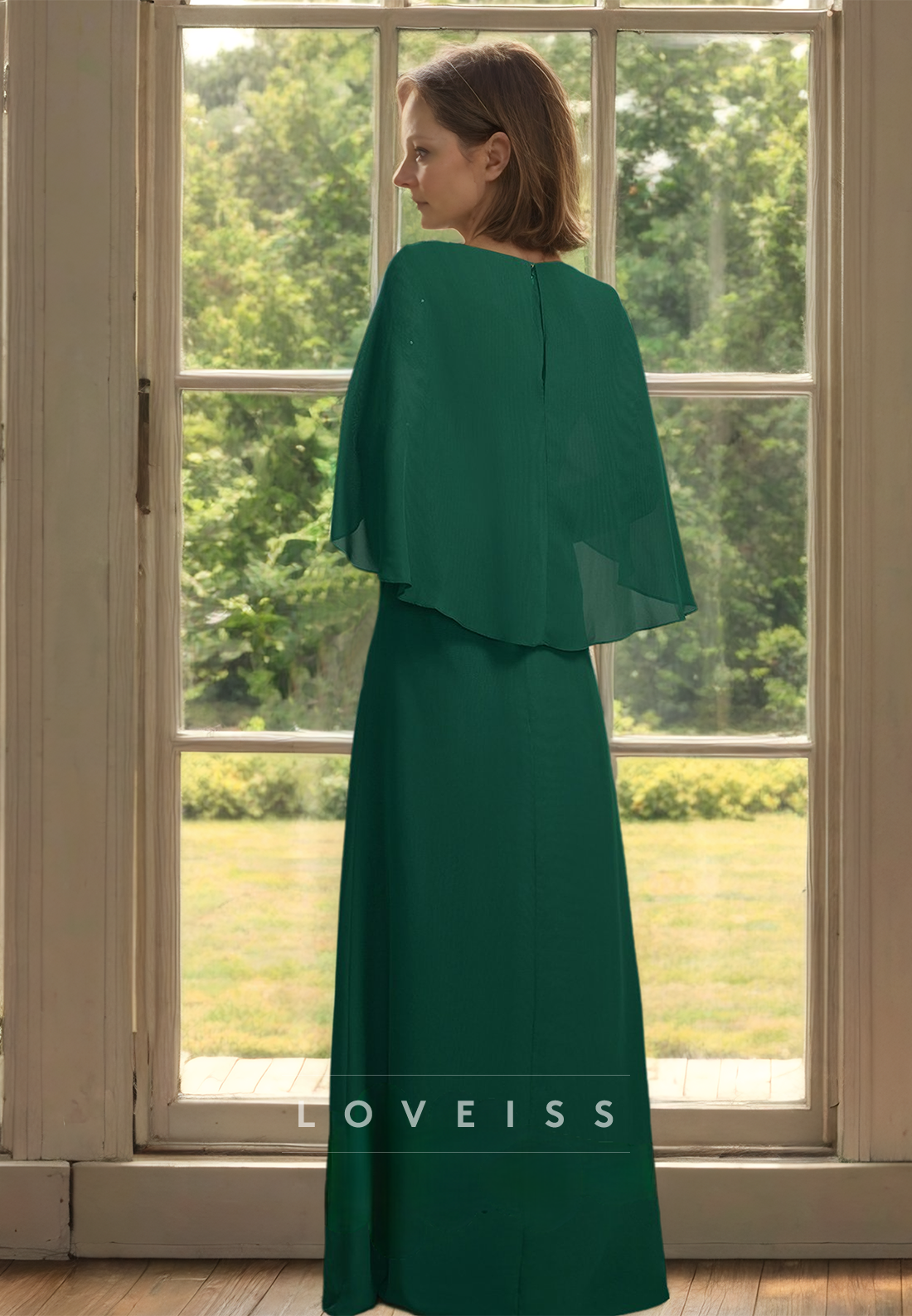 Scoop Long Sleeves Appliques Sheath Simple Mother of Bride Dress