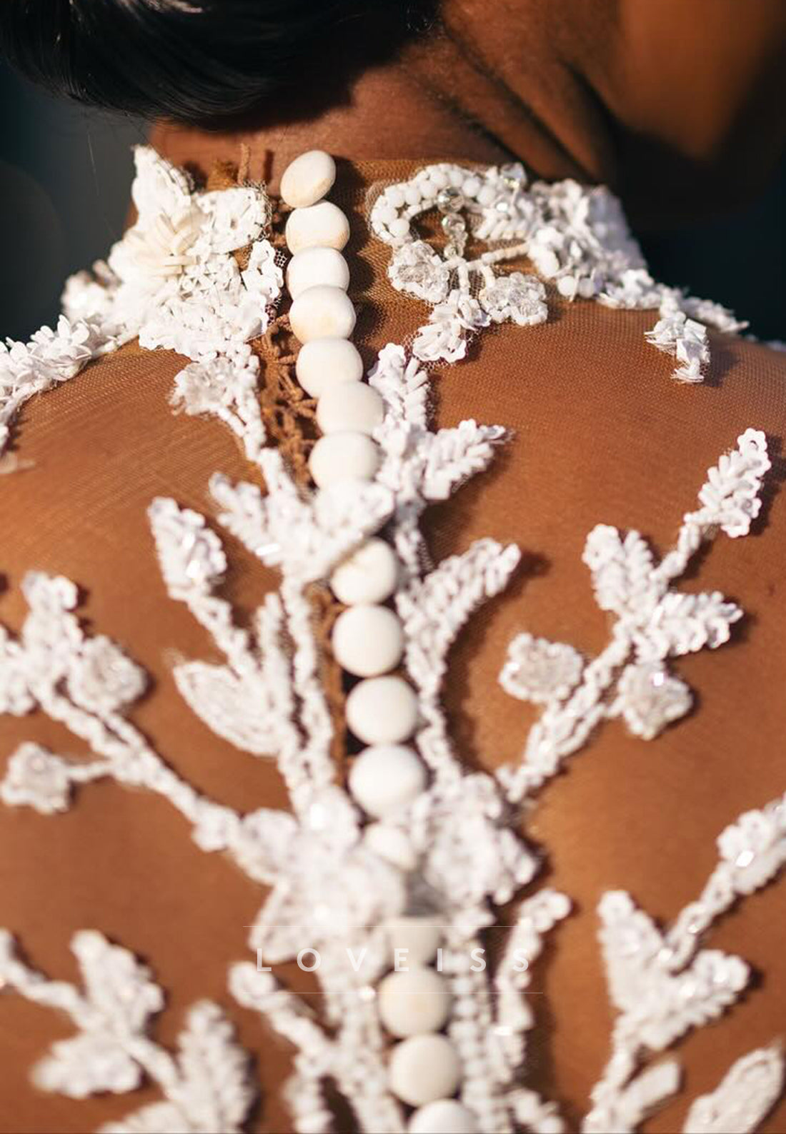 Scoop Long Sleeves Appliques Sheath Wedding Dress