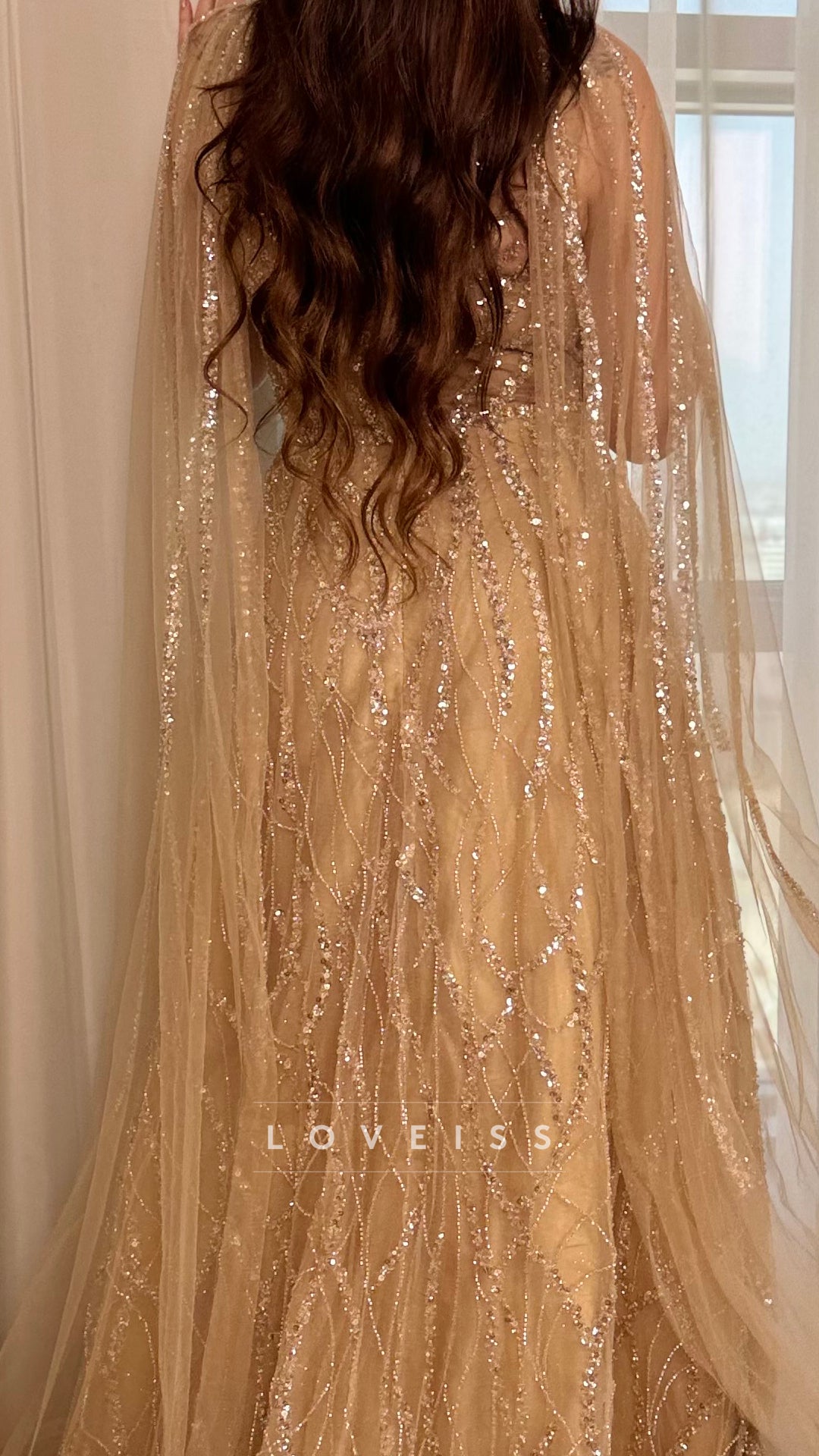 Scoop Sleeveless Beaded Embroidery Sparkly Evening Dress