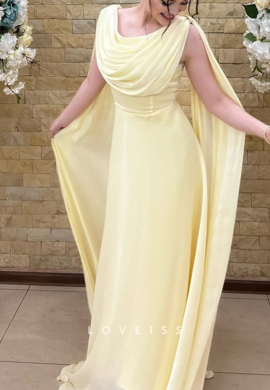 Scoop Sleeveless Chiffon Pleated A-Line Formal Dress