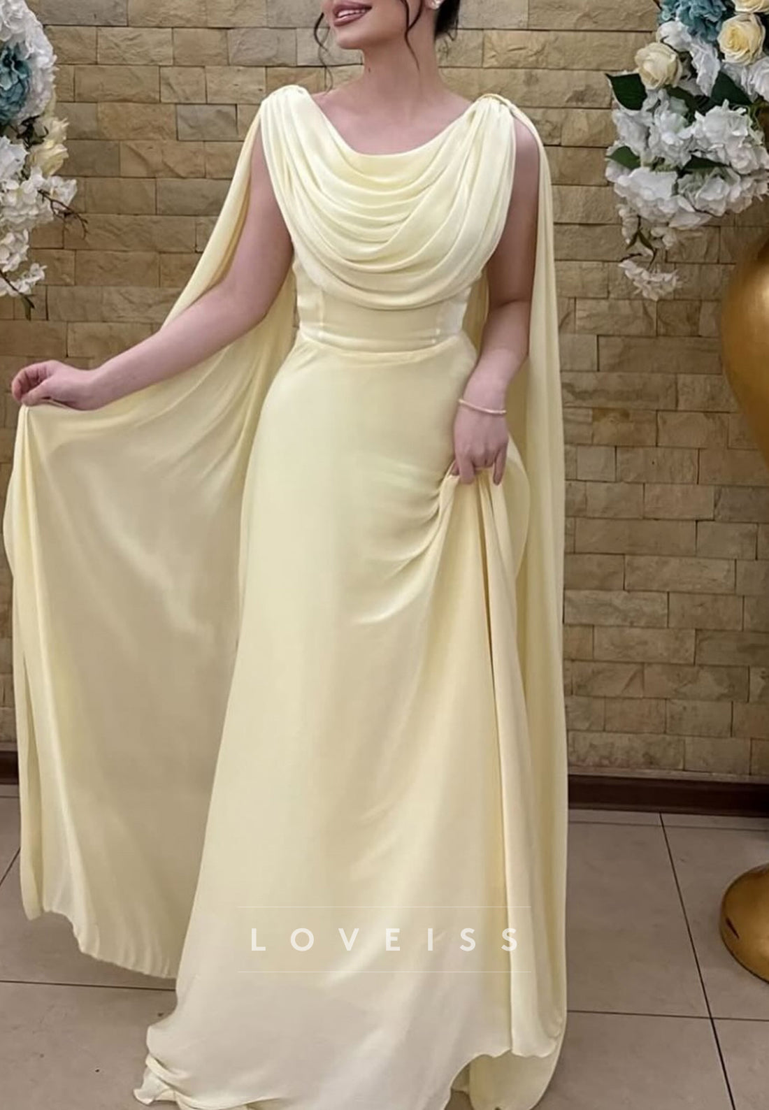 Scoop Sleeveless Chiffon Pleated A-Line Formal Dress