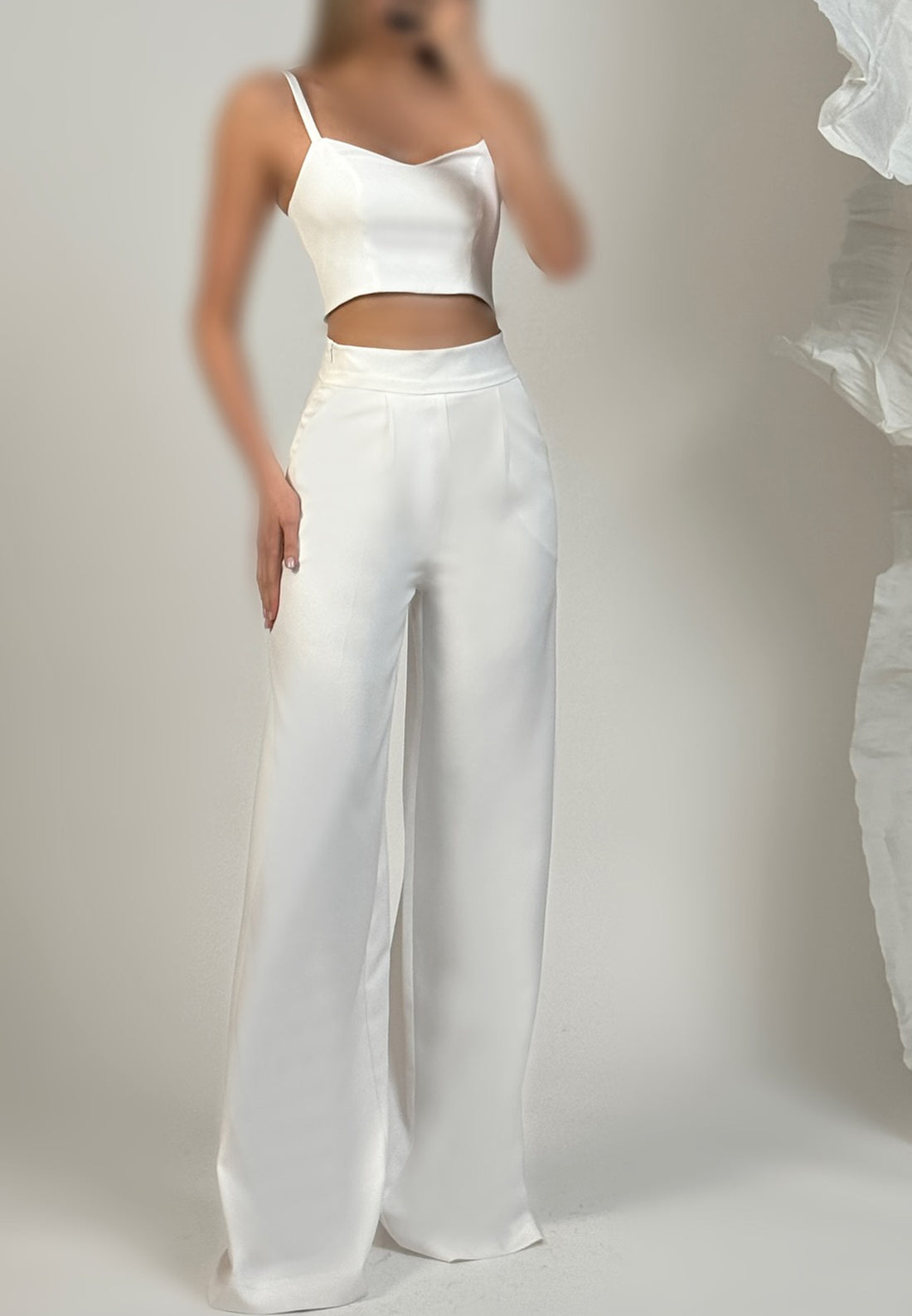 Scoop Spaghetti Straps Appliques Two Piece Jumpsuit