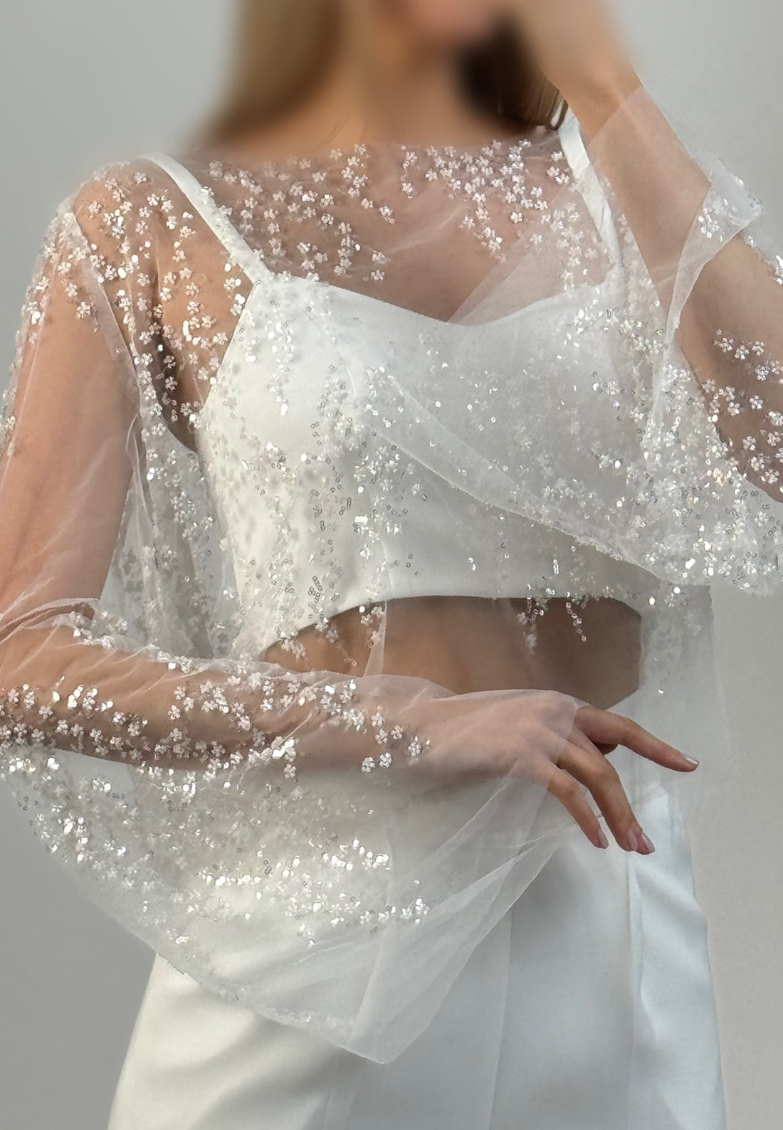 Scoop Spaghetti Straps Appliques Two Piece Jumpsuit