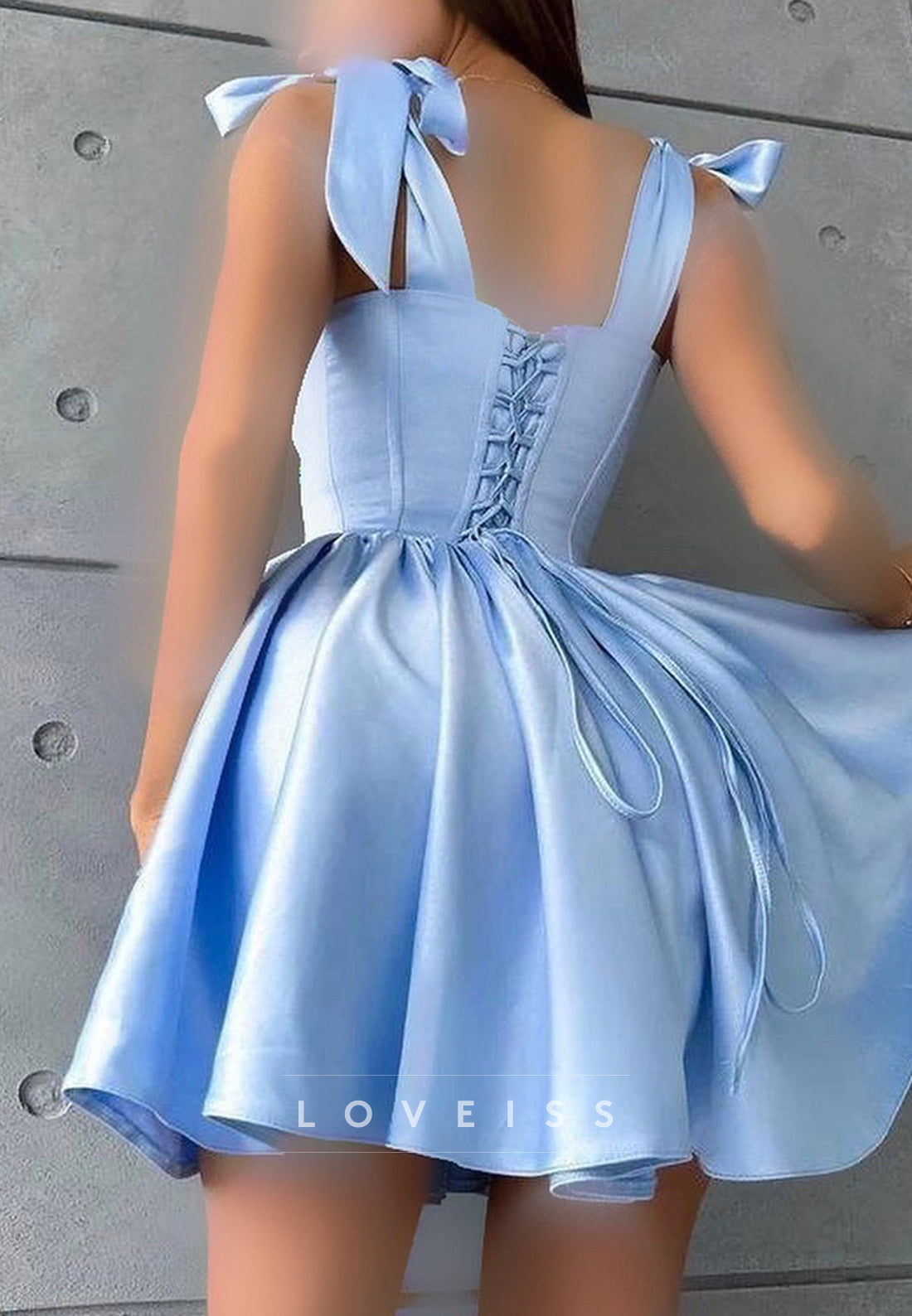 Scoop Straps Sleek Pleated A-Line Party Homecoming Dress