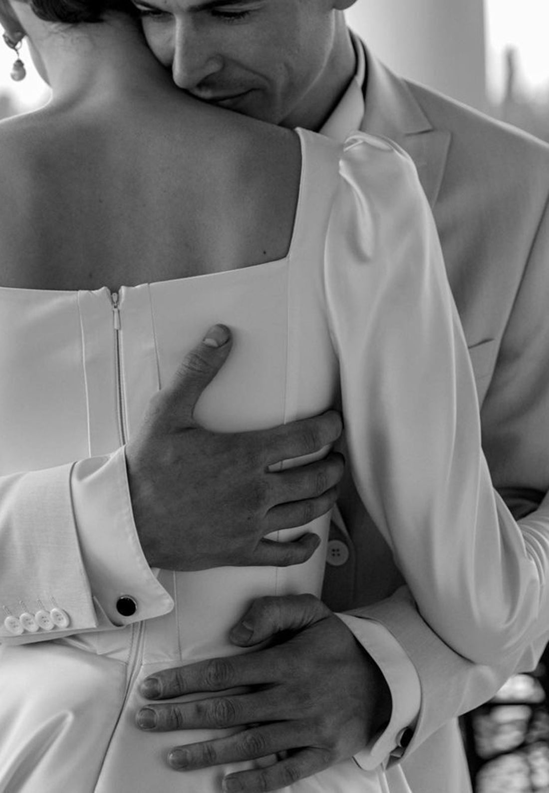 Square Long Sleeves Sleek Pleated A-Line Classic Wedding Dress
