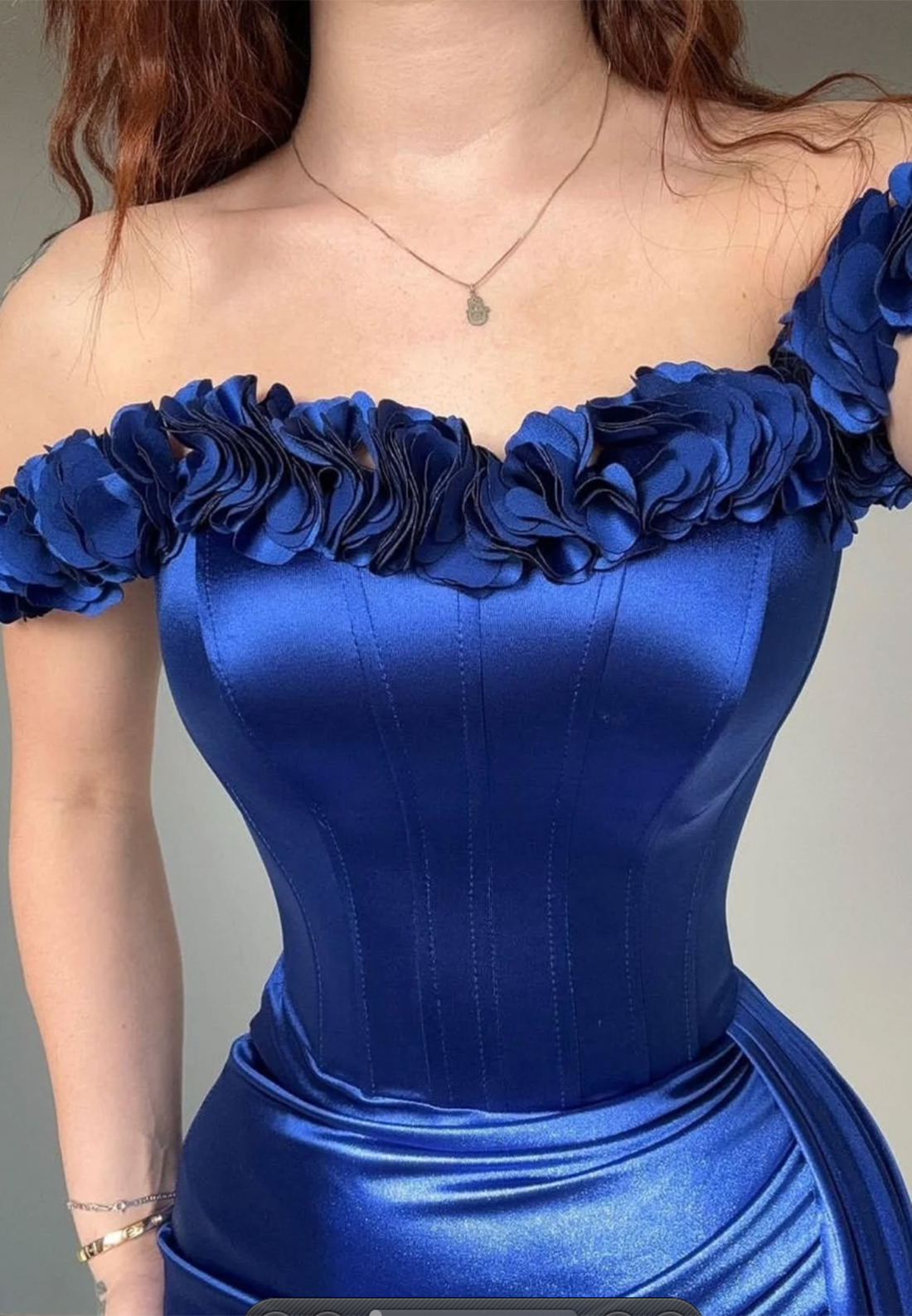 Square Sleeveless 3D Floral Ruched Sheath Prom Dress