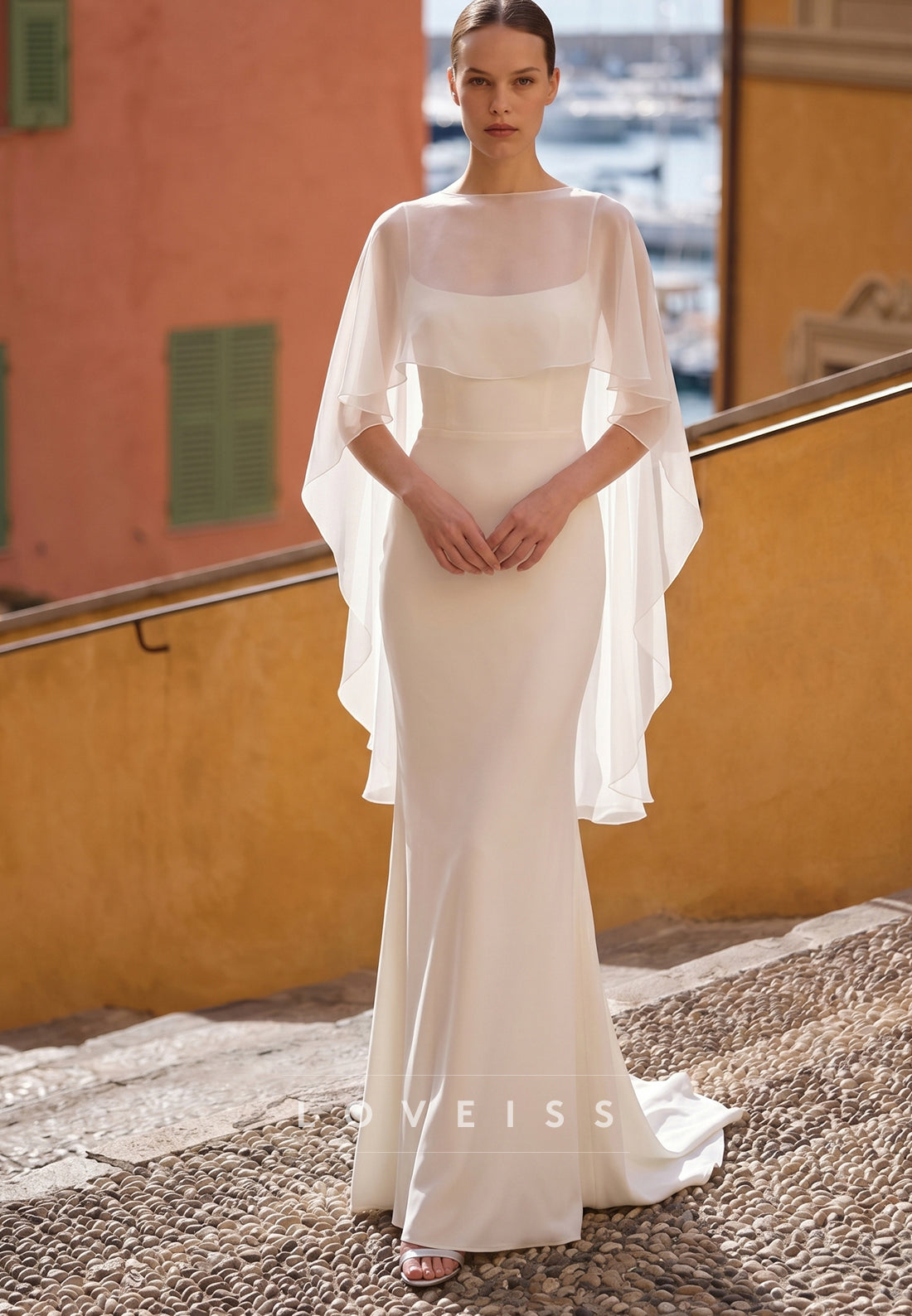 mermaid wedding dress for beach wedding Square Spaghetti Straps – Loveiss 15 working days Size Alpha:UK-M NYE2025 Puff Sleeve Dress -