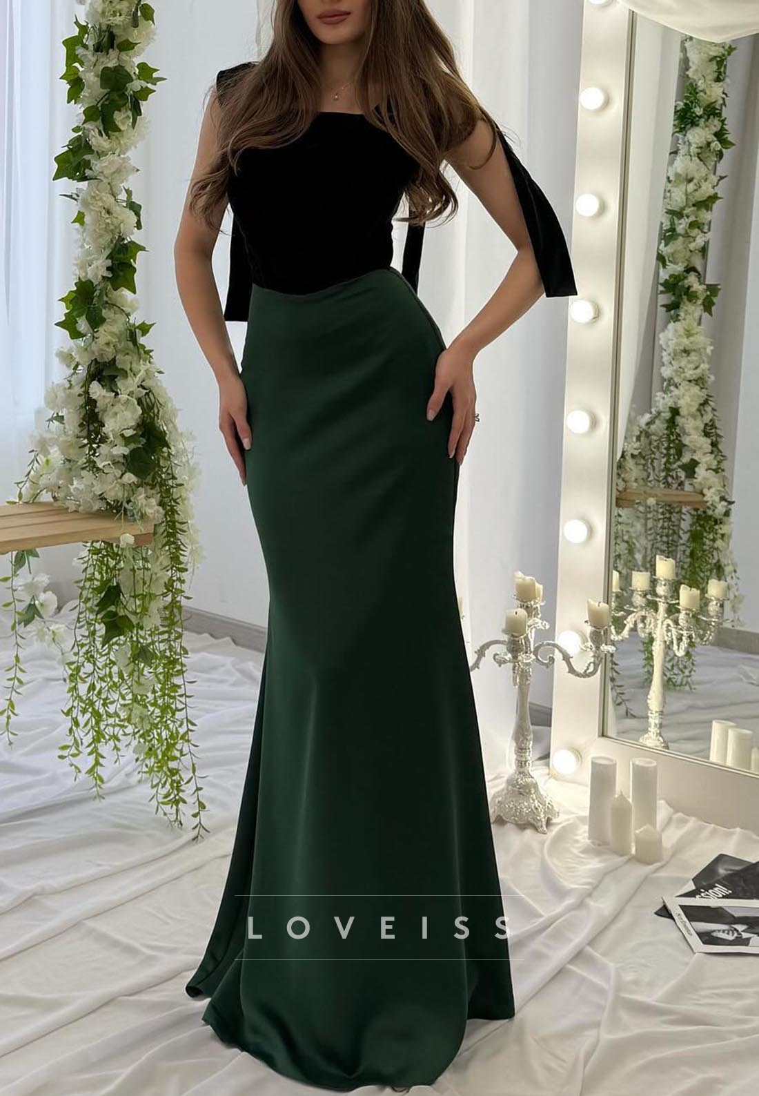 Square Straps Fitted Mermaid Evening Dress