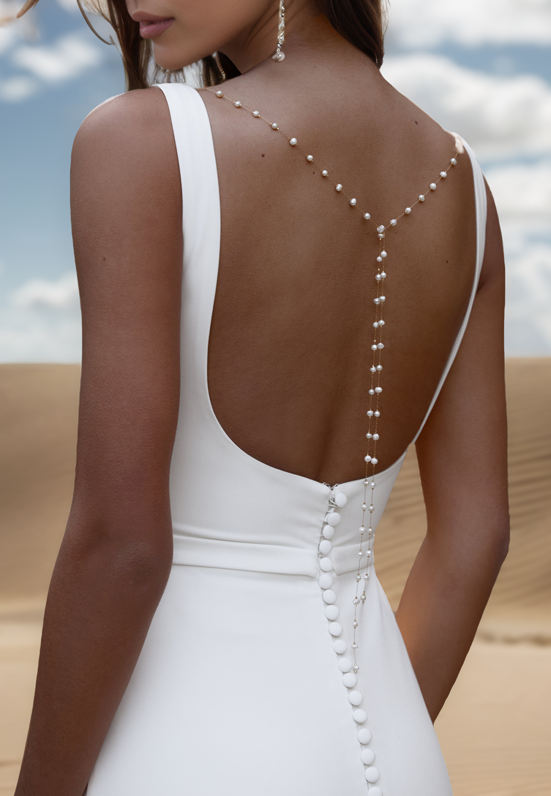 Square Straps Sleek Mermaid Beach Wedding Dress