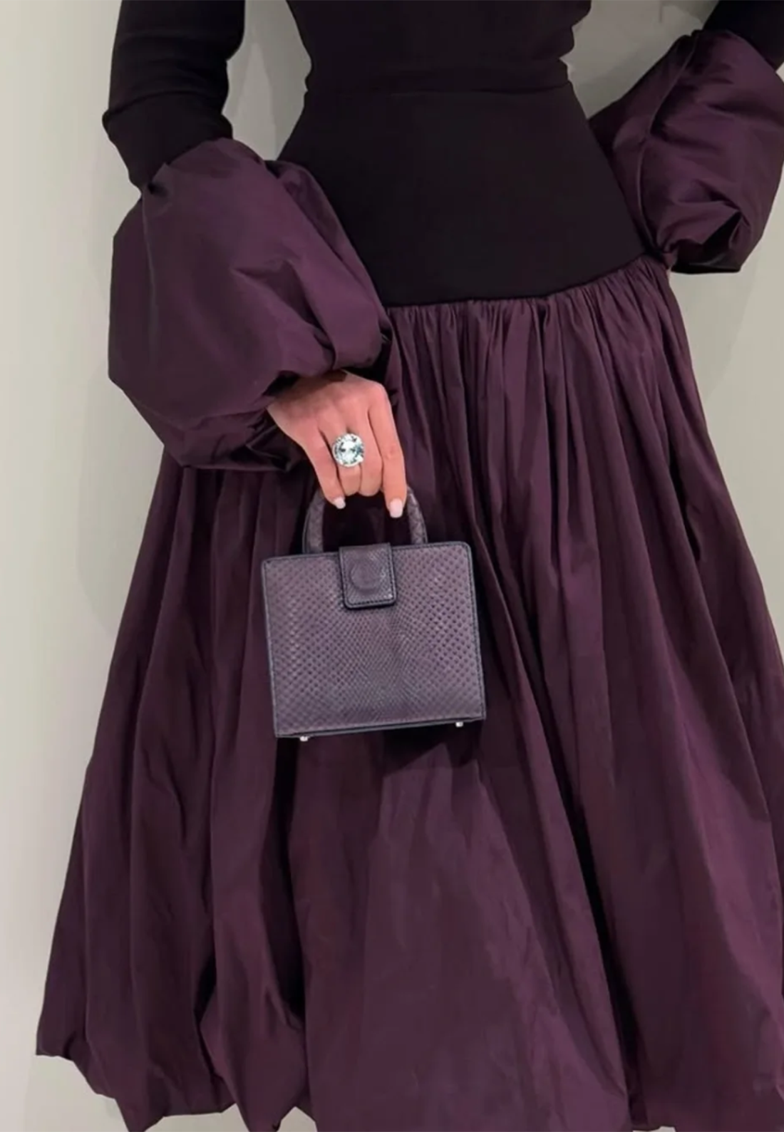 Straight Across Long Sleeves Pleated A-Line Evening Dress