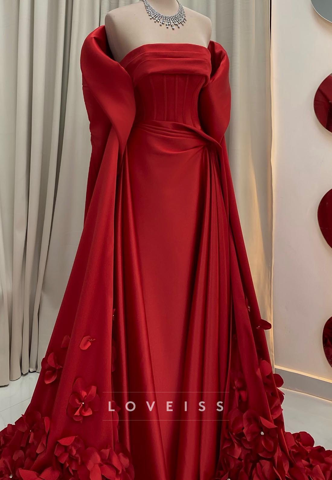 Straight Across Sleeveless A-Line Evening Dress