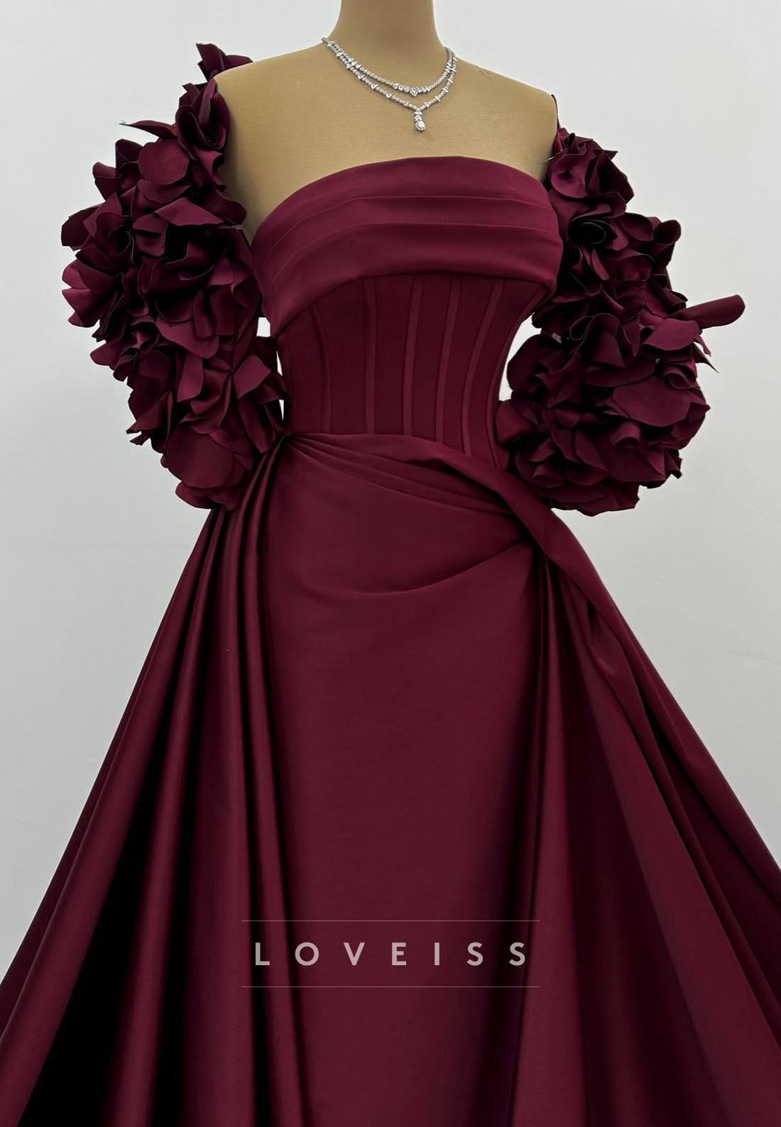 Straight Across Sleeveless A-Line Evening Dress
