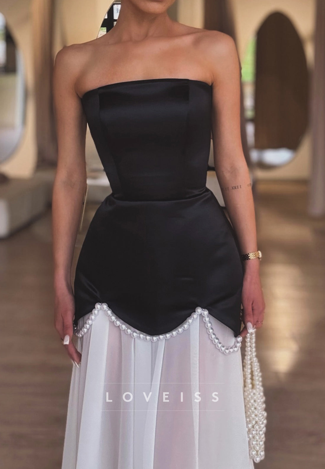 Straight Across Sleeveless A-Line Formal Dresss