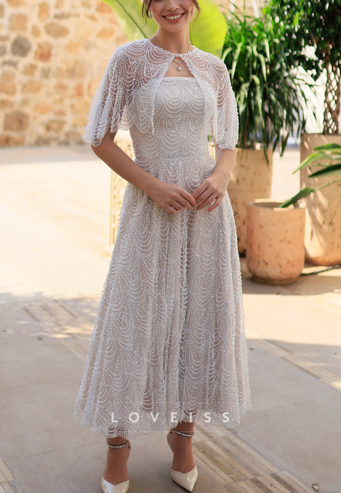 Straight Across Sleeveless Beaded Embroidery Sparkly A-Line Prom Dress