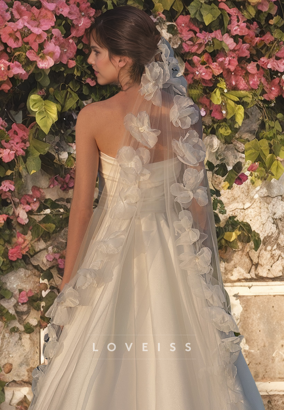 Straight Across Sleeveless Ruched High Slit Beach Wedding Dress
