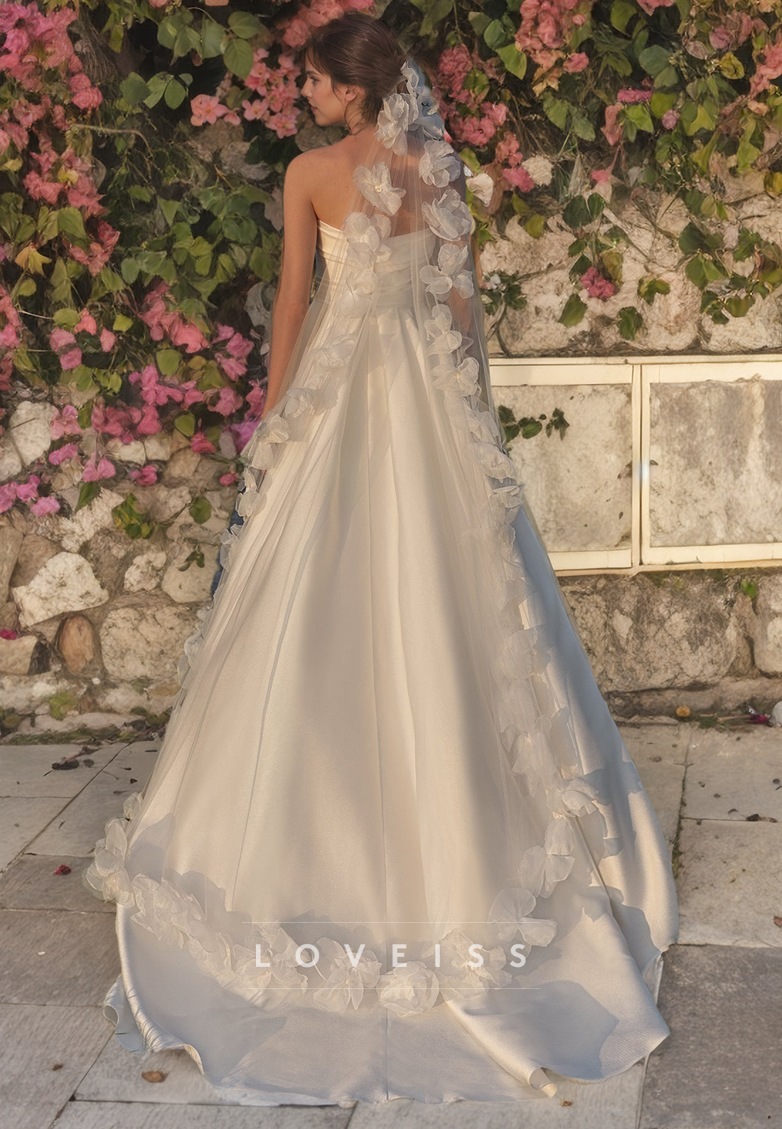 Straight Across Sleeveless Ruched High Slit Beach Wedding Dress
