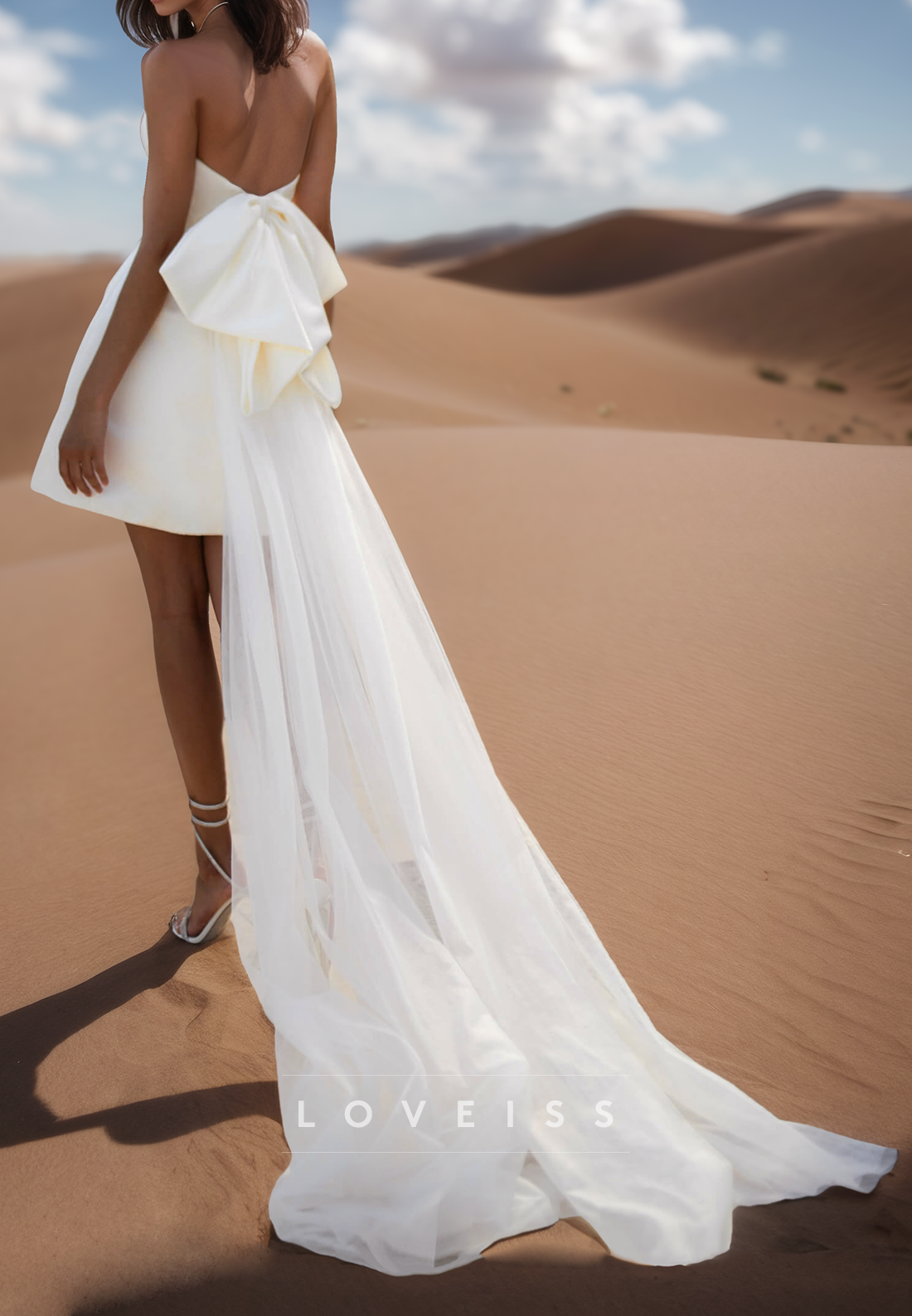 Straight Across Sleeveless Satin A-Line Short Beach Wedding Dress