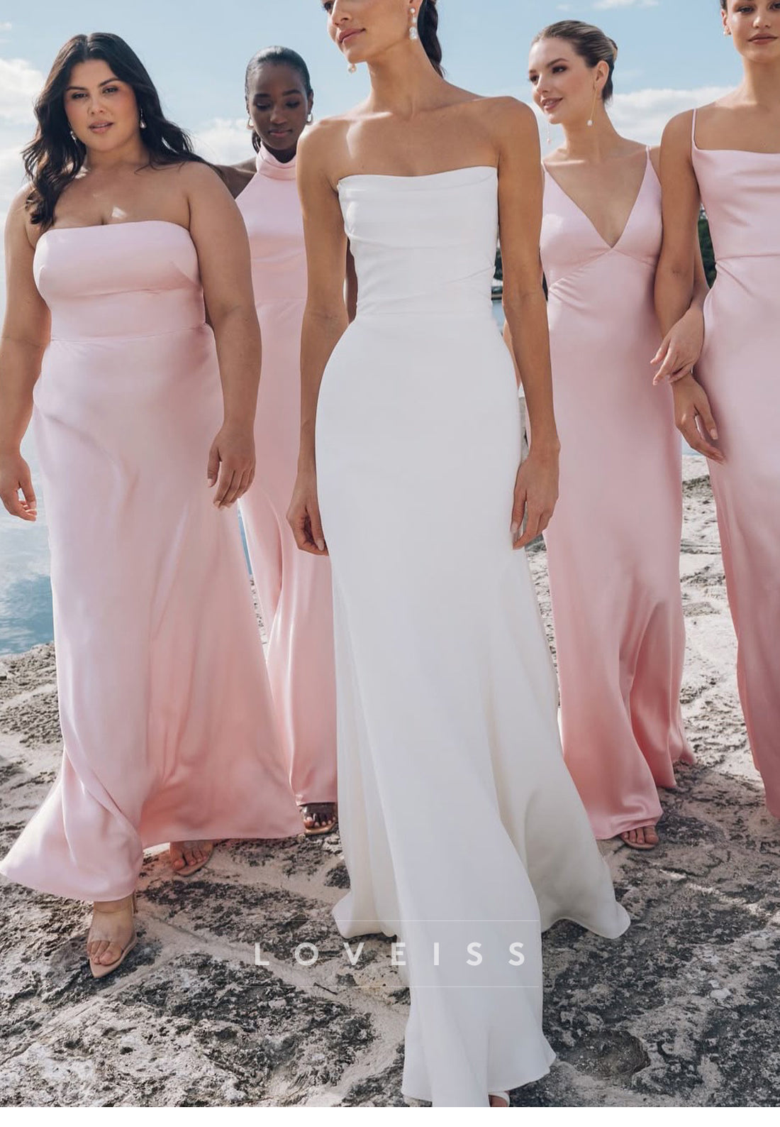 Strapless Sleeveless Mermaid Beach Wedding Dress