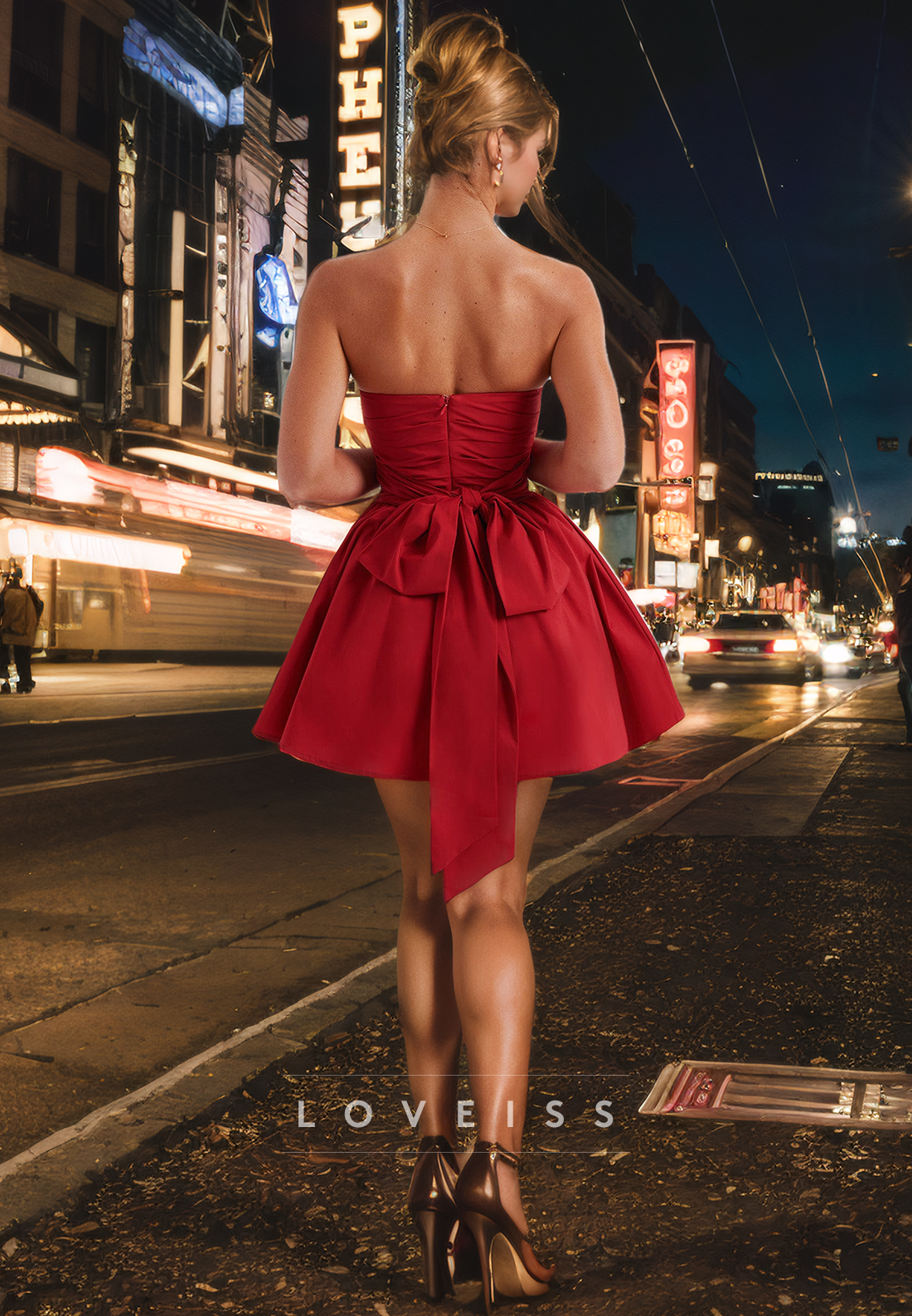 Strapless Sleeveless Pleated A-Line Short Homecoming Dress