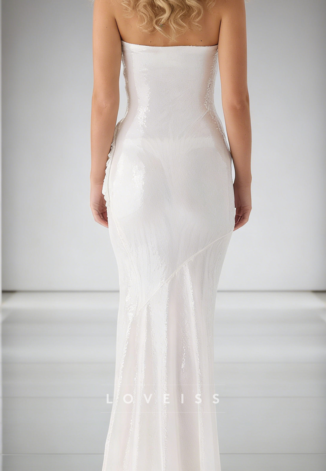 Strapless Sleeveless Sequins Mermaid Prom Dress