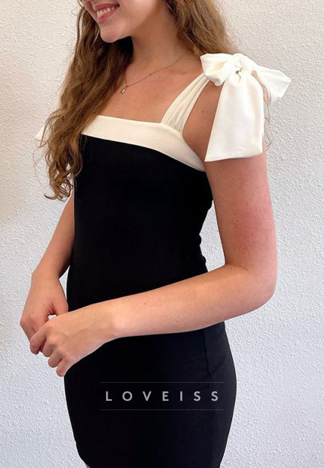 Suqare Straps Fitted Sheath Party Homecoming Dress