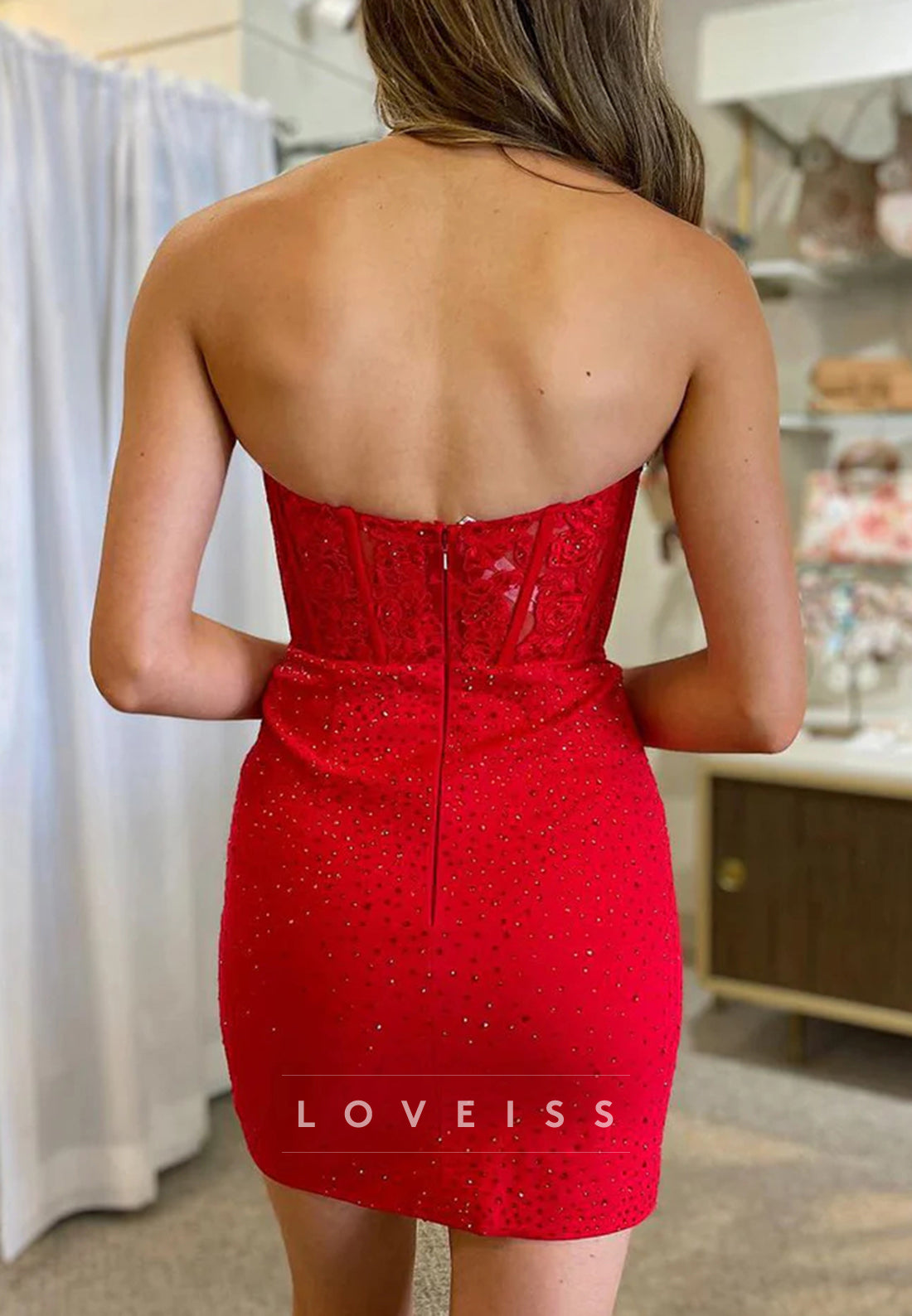 Sweetheart Appliques Sparkly Sheath Party Homecoming Dress