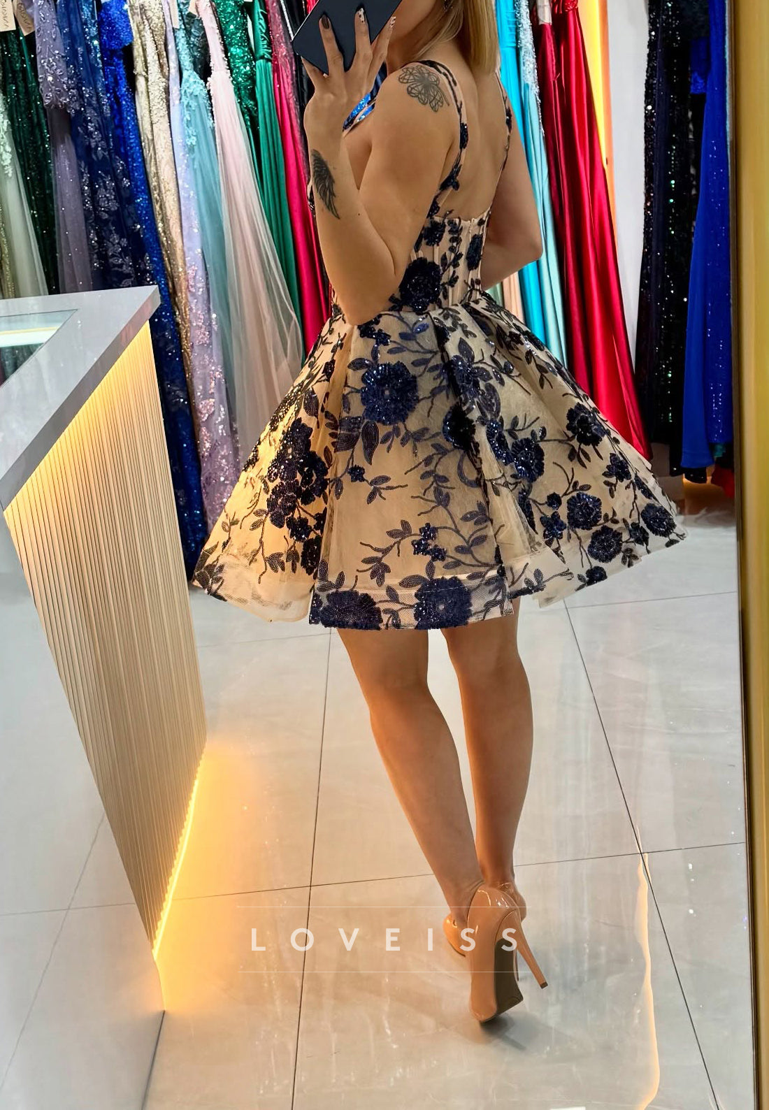 Sweetheart Appliques Straps A-Line Party Homecoming Dress