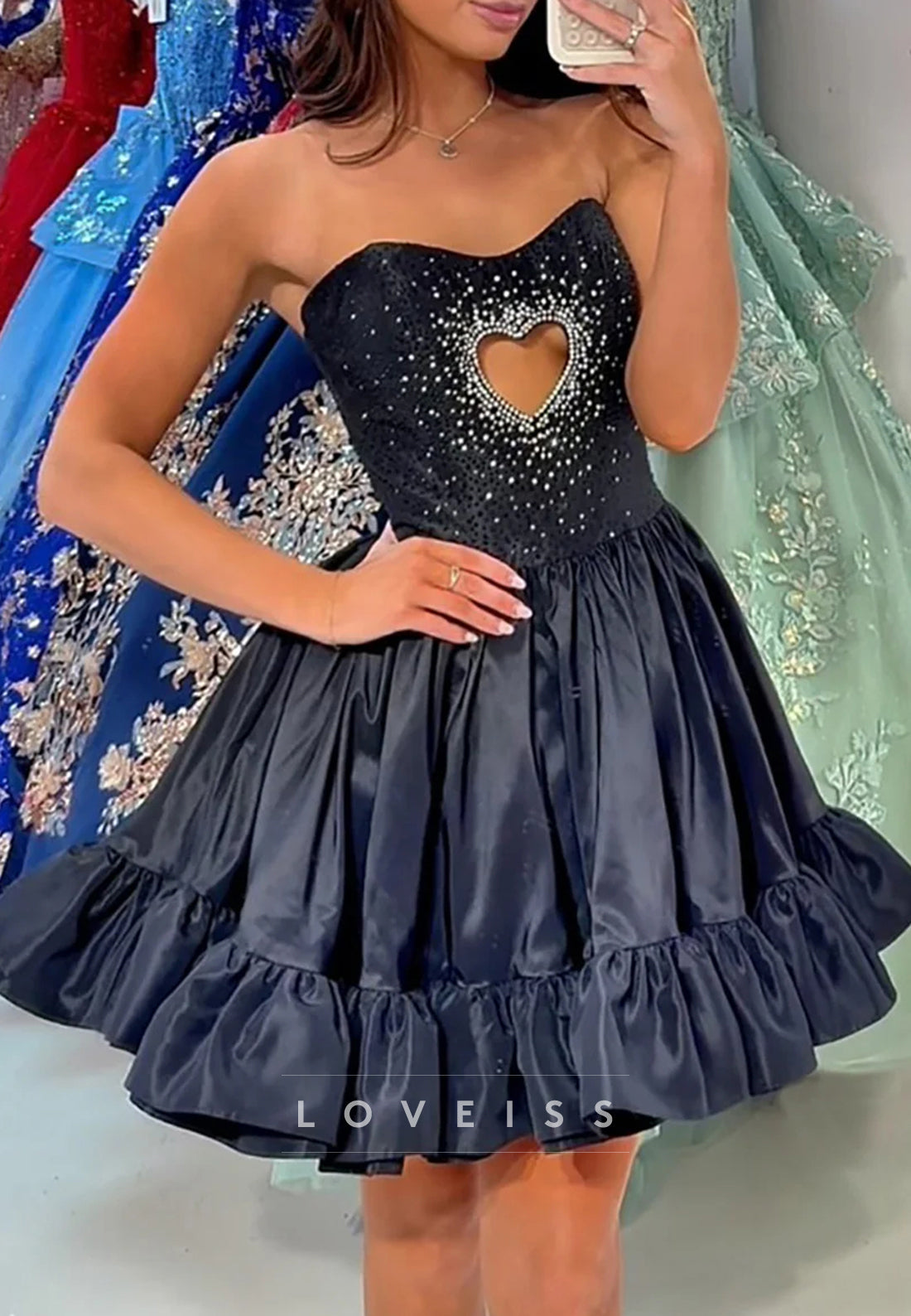 Sweetheart Beaded A-Line Party Homecoming Dress