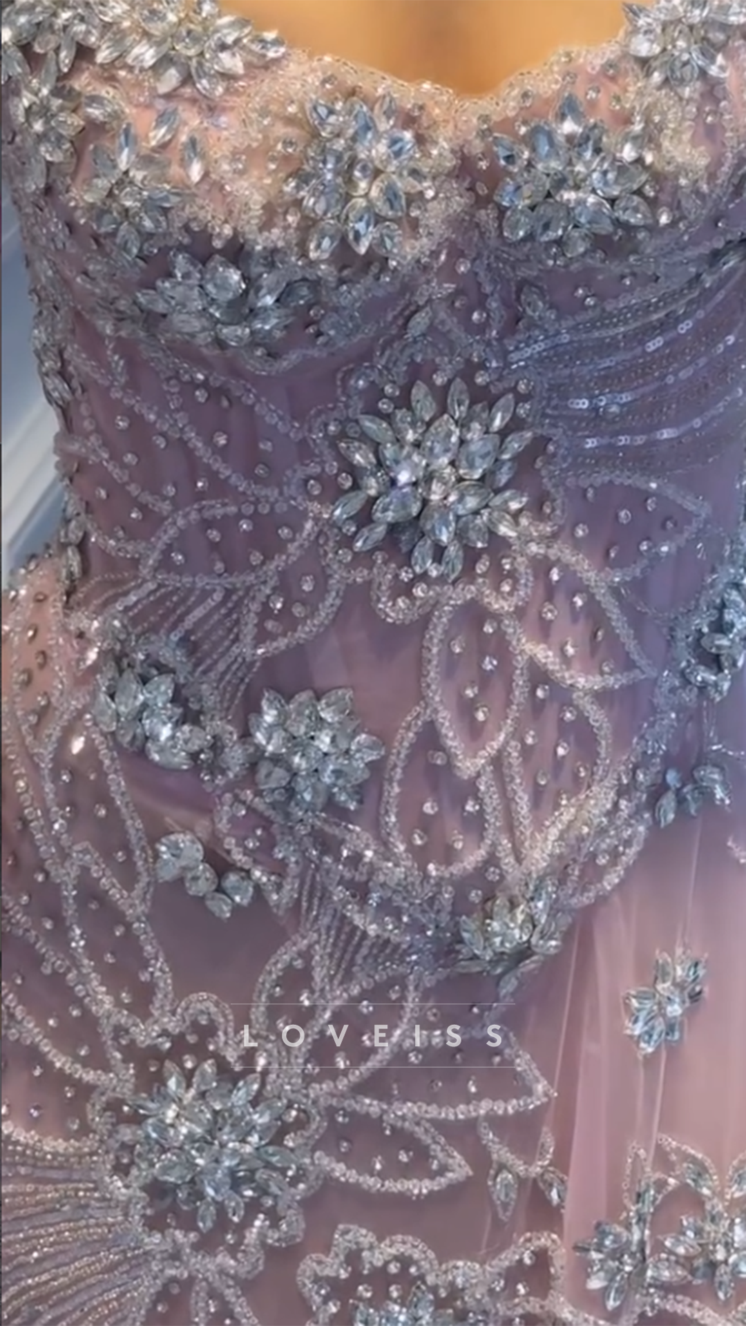 Sweetheart Beaded Embroidery Sparkly A-Line Prom Dress