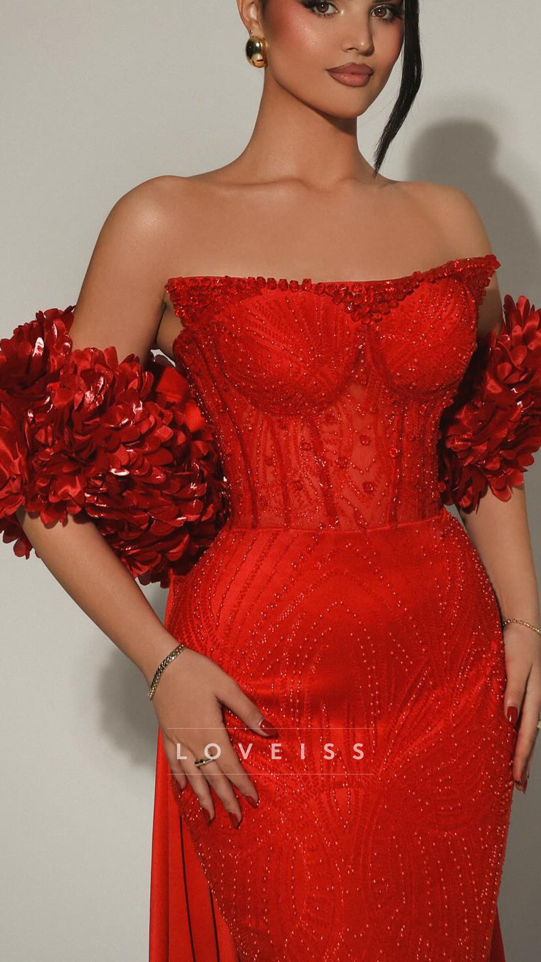 Sweetheart Beaded Embroidery Sparkly Mermaid Prom Dress