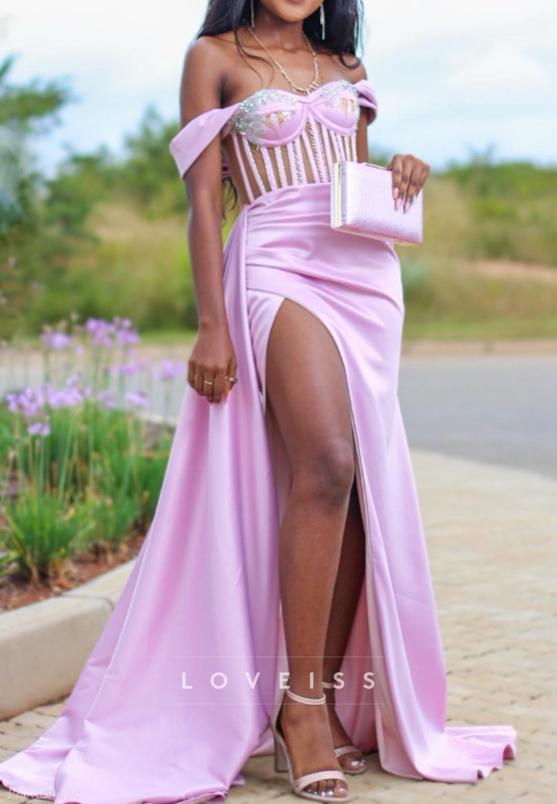 Sweetheart Corset Side Slit Mermaid Prom Dress