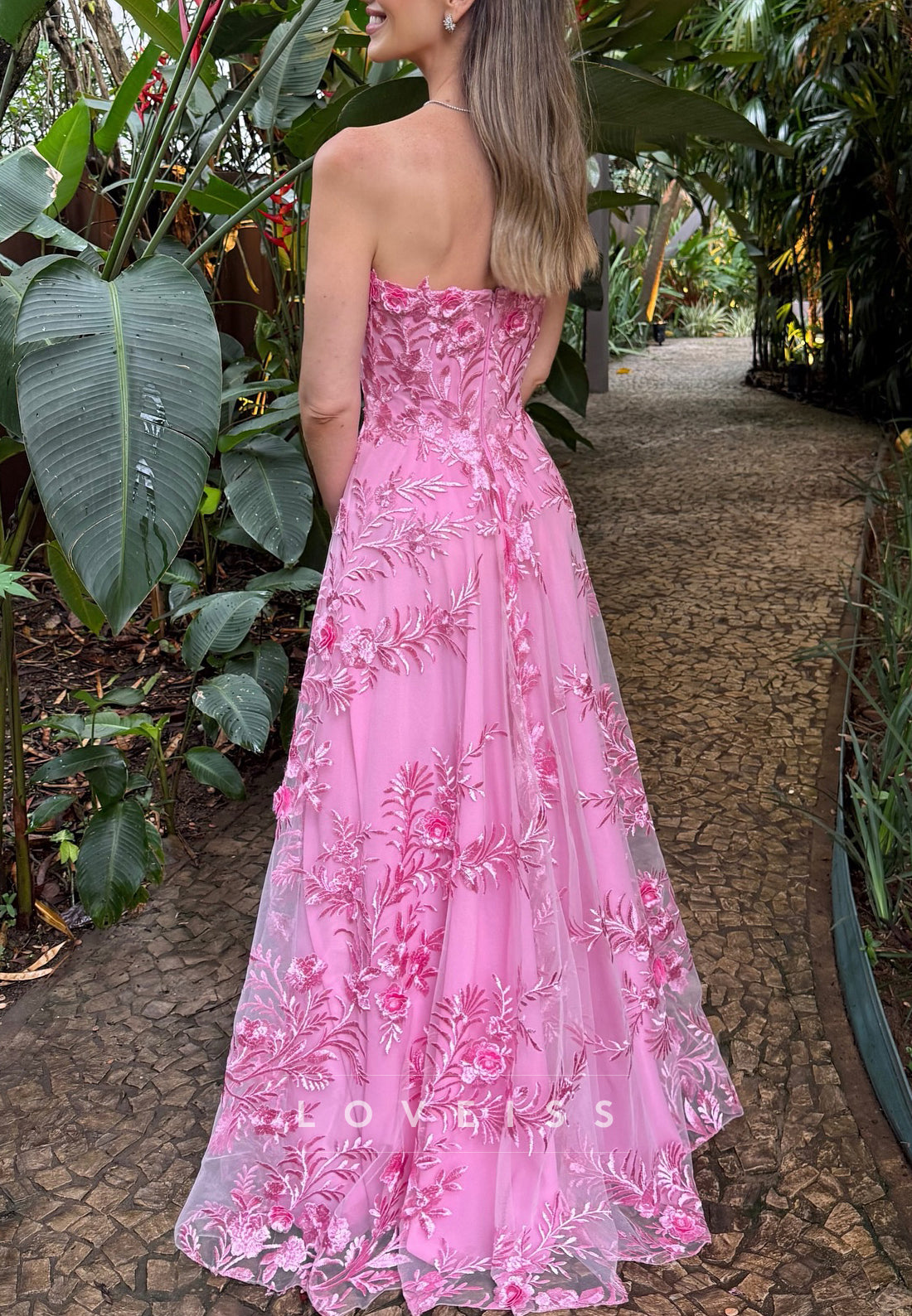 Sweetheart Floral Appliques A-Line Prom Dress