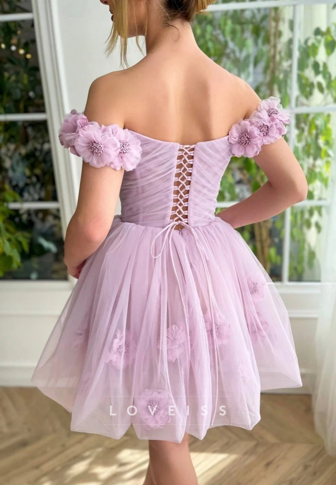 Sweetheart Floral Embellished Tulle A-Line Party Homecoming Dress