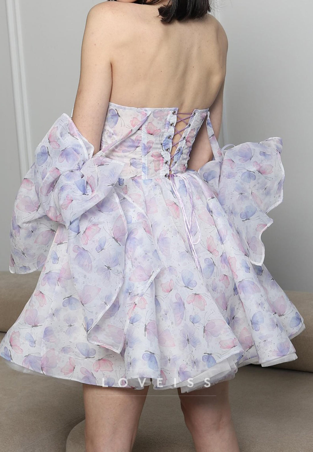 Sweetheart Floral Printed Chhiffon A-Line Party Homecoming Dress