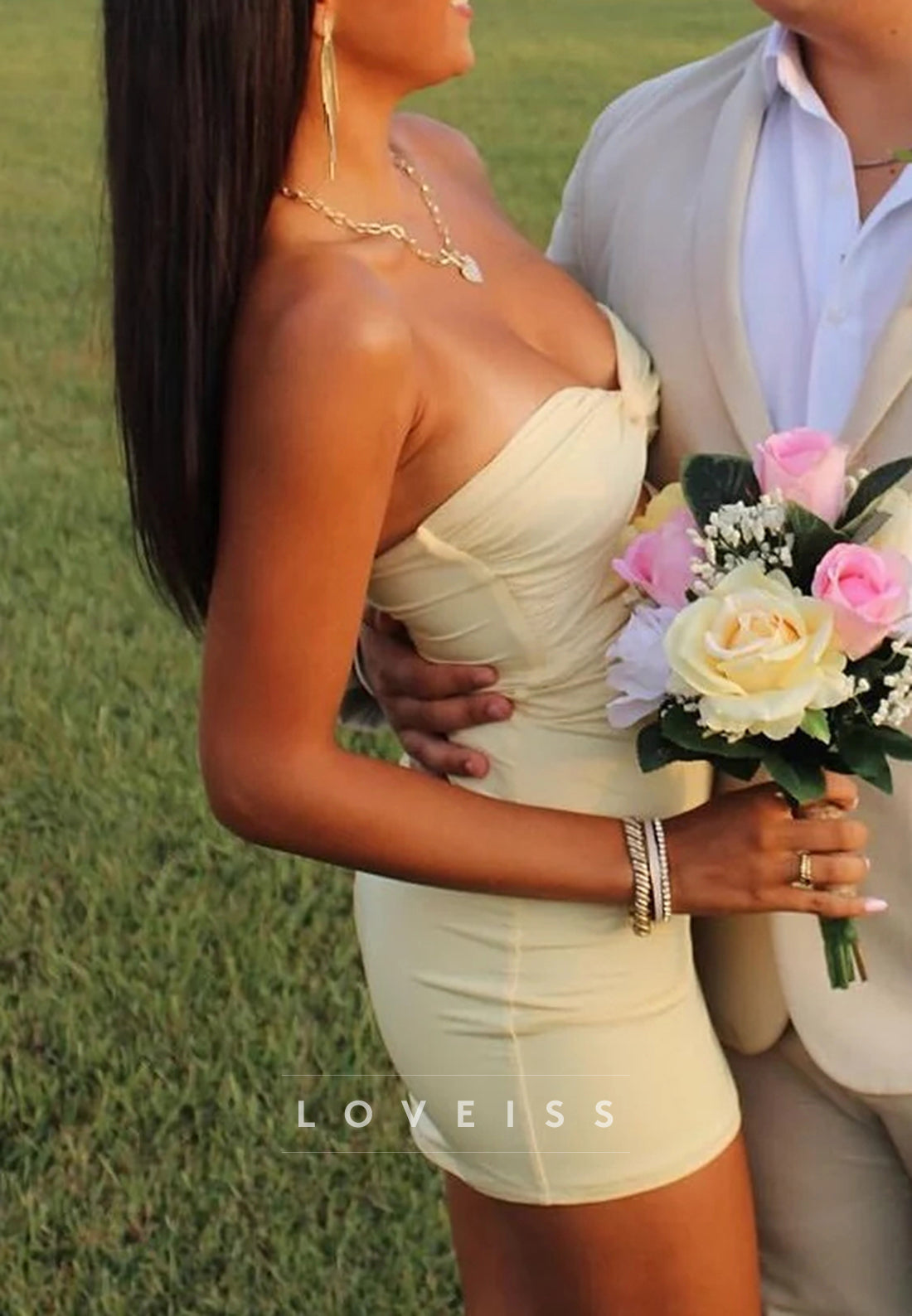 Sweetheart Illusion Fitted Sheath Party Homecoming Dress