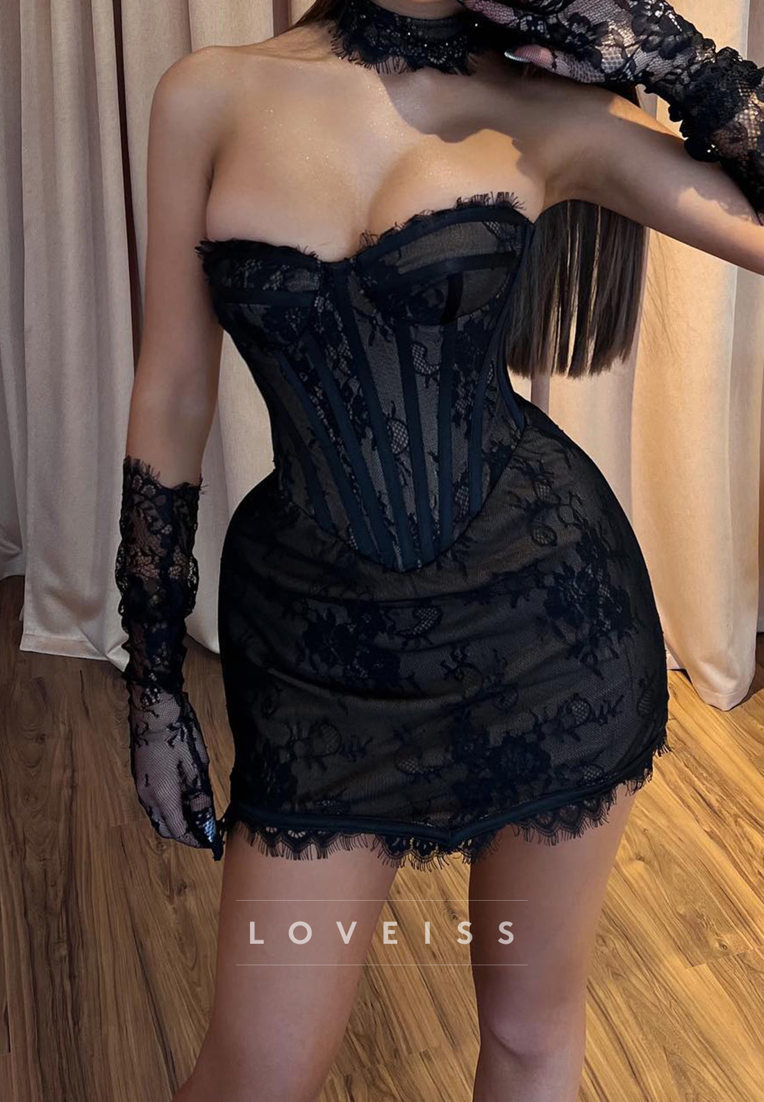 Sweetheart Lace Appliques Sheath Party Homecomig Dress