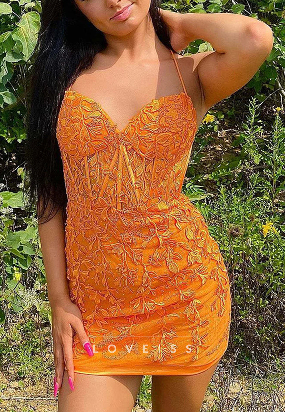 Sweetheart Lace Appliques Sheath Party Homecoming Dress