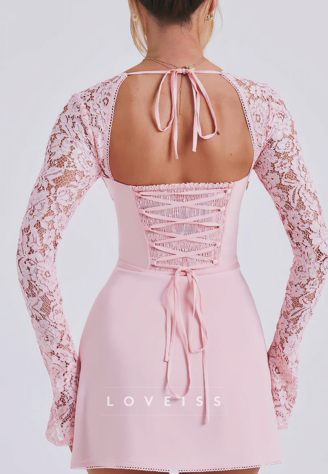 Sweetheart Long Sleeves Appliques A-Line Party Homecoming Dress